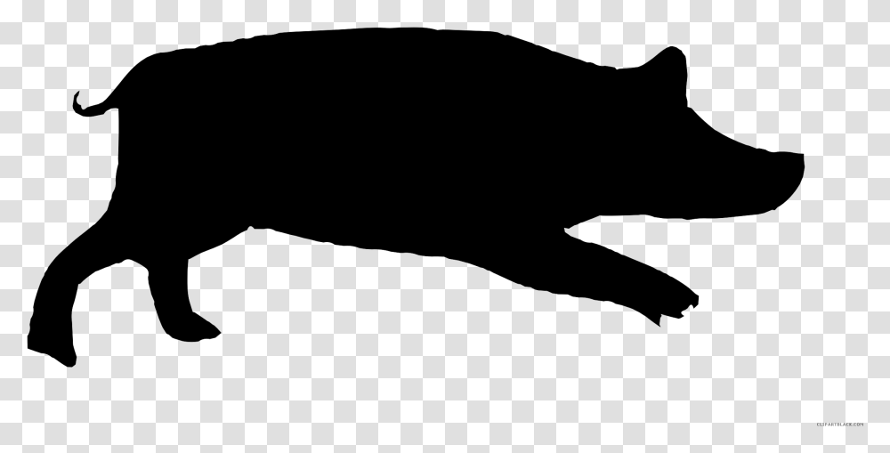 Pig Outline Silhouette Of Running Pig, Gray, World Of Warcraft Transparent Png