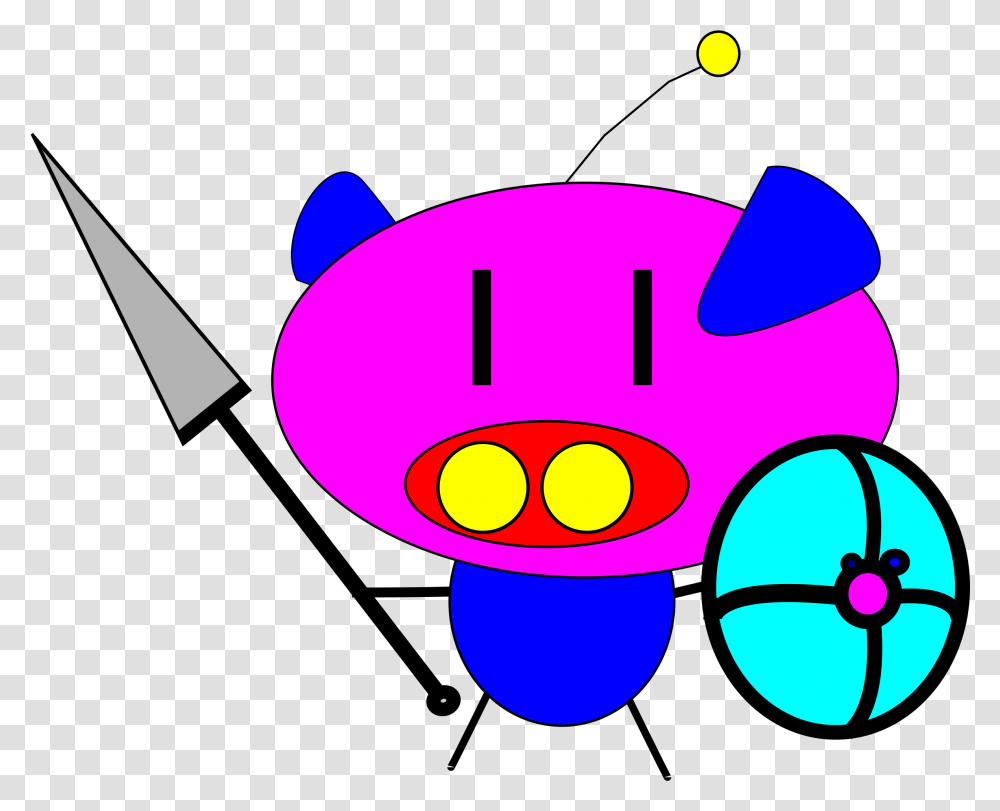 Pig Pig With Spear And Shield Clip Arts, Logo Transparent Png