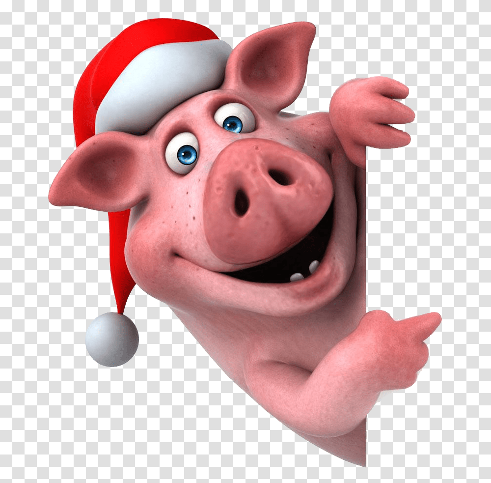 Pig Santa Hat Peekaboo Funny Pig, Mammal, Animal, Person, Human Transparent Png