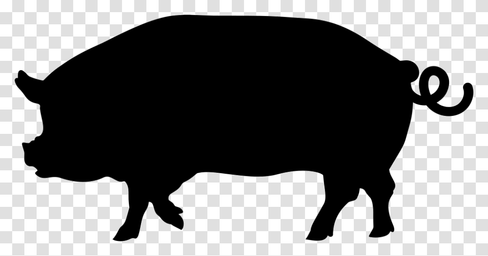Pig Silhouette Clip Art Pig Clipart Silhouette, Mammal, Animal, Wildlife, Hog Transparent Png
