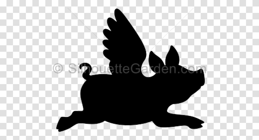 Pig Silhouette Flying Pig Silhouette, Animal, Bird, Blackbird, Agelaius Transparent Png