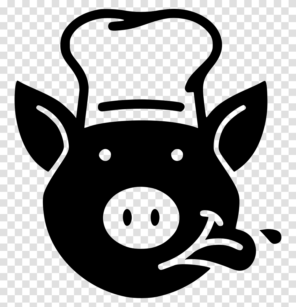 Pig Silhouette Pig Wearing Chef Hat, Stencil, Lawn Mower, Tool, Piggy Bank Transparent Png