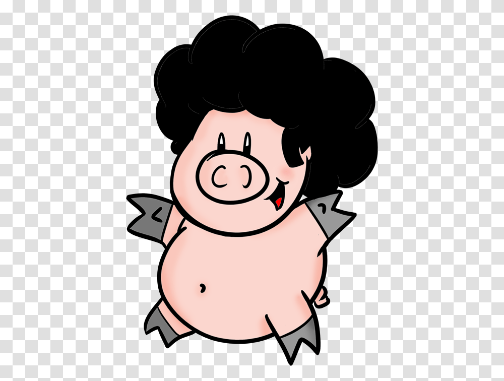 Pig With An Afro, Hand, Hair, Pillow Transparent Png
