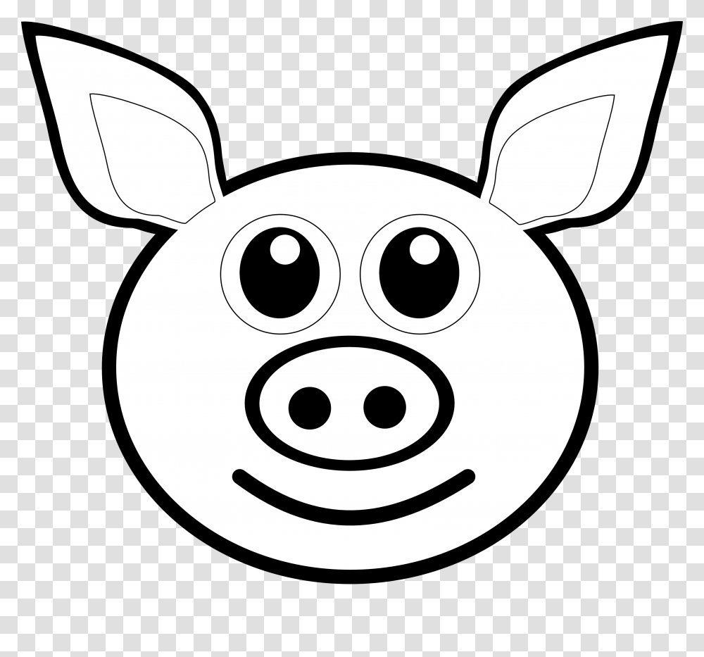 Pig With Background Clip Art, Stencil, Animal, Mammal, Drawing Transparent Png