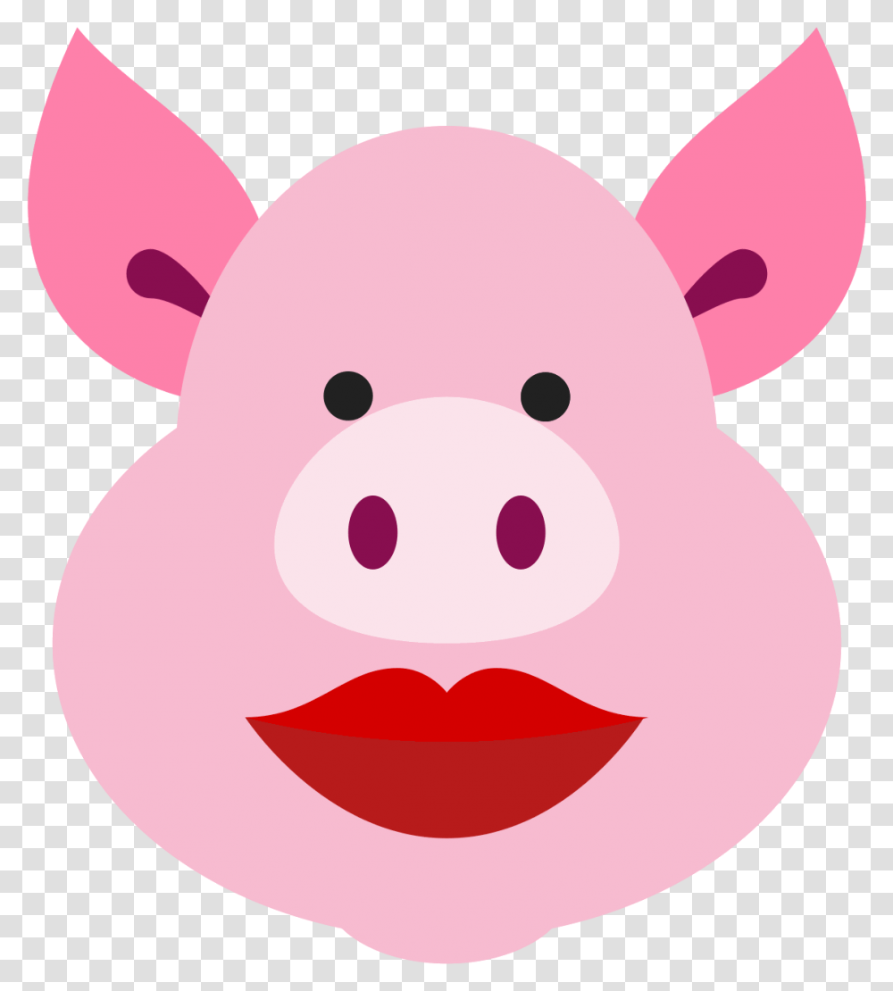 Pig With Lipstick Icon Free And Vector, Snowman, Winter, Outdoors, Nature Transparent Png