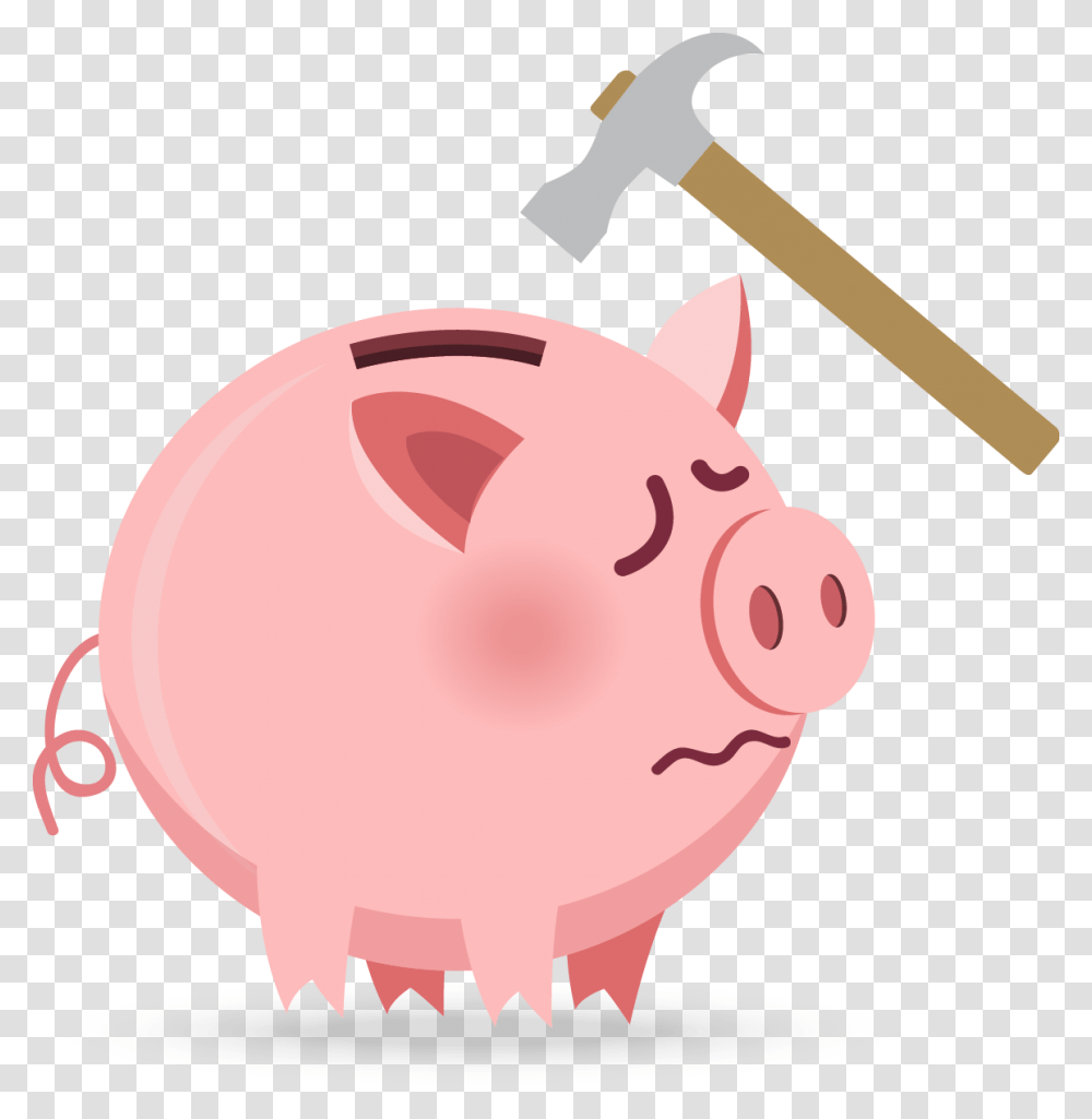 Piggy Bank, Axe, Tool Transparent Png