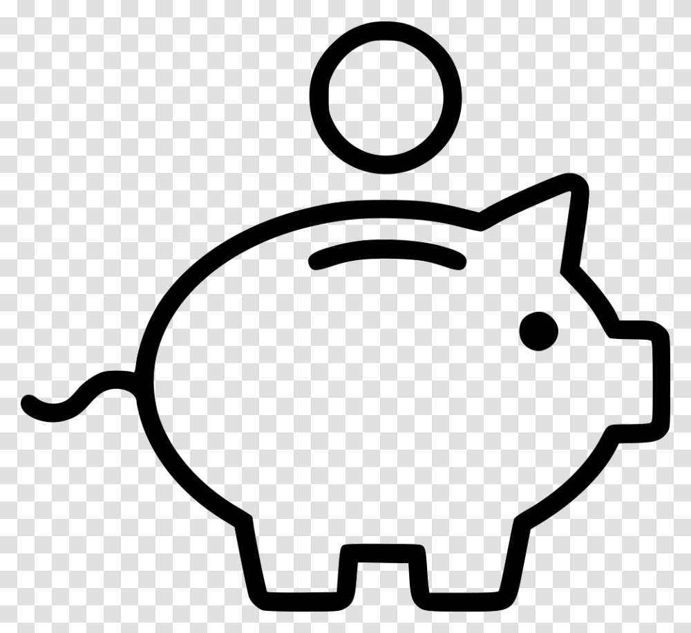 Piggy Bank Box Finance Savings Piggy Bank, Stencil Transparent Png
