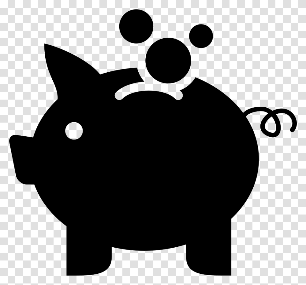 Piggy Bank Icon Savings Icon, Stencil Transparent Png