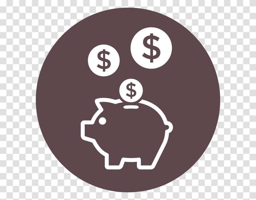 Piggy Bank Icon With Dollar Signs Above It Savings Circle Icon, Face, Logo Transparent Png