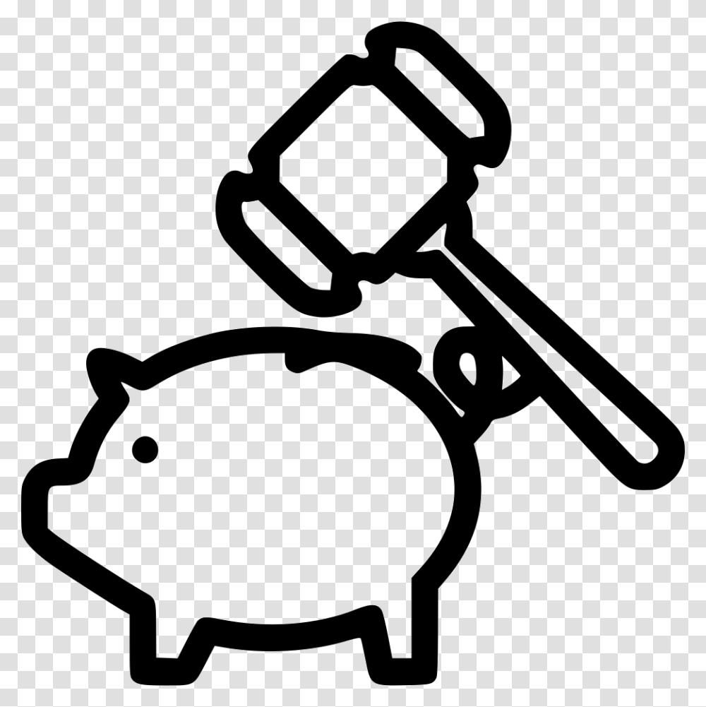 Piggy Bank, Lawn Mower, Tool, Stencil, Silhouette Transparent Png