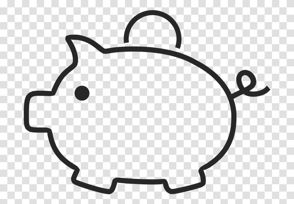 Piggy Bank Outline, Stencil Transparent Png