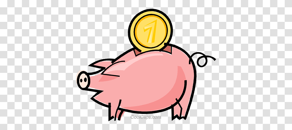 Piggy Bank Royalty Free Vector Clip Art Illustration, Animal, Mammal, Bag, Seed Transparent Png