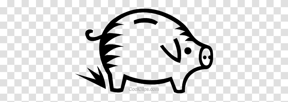 Piggy Bank Royalty Free Vector Clip Art Illustration, Stencil, Animal, Mammal Transparent Png
