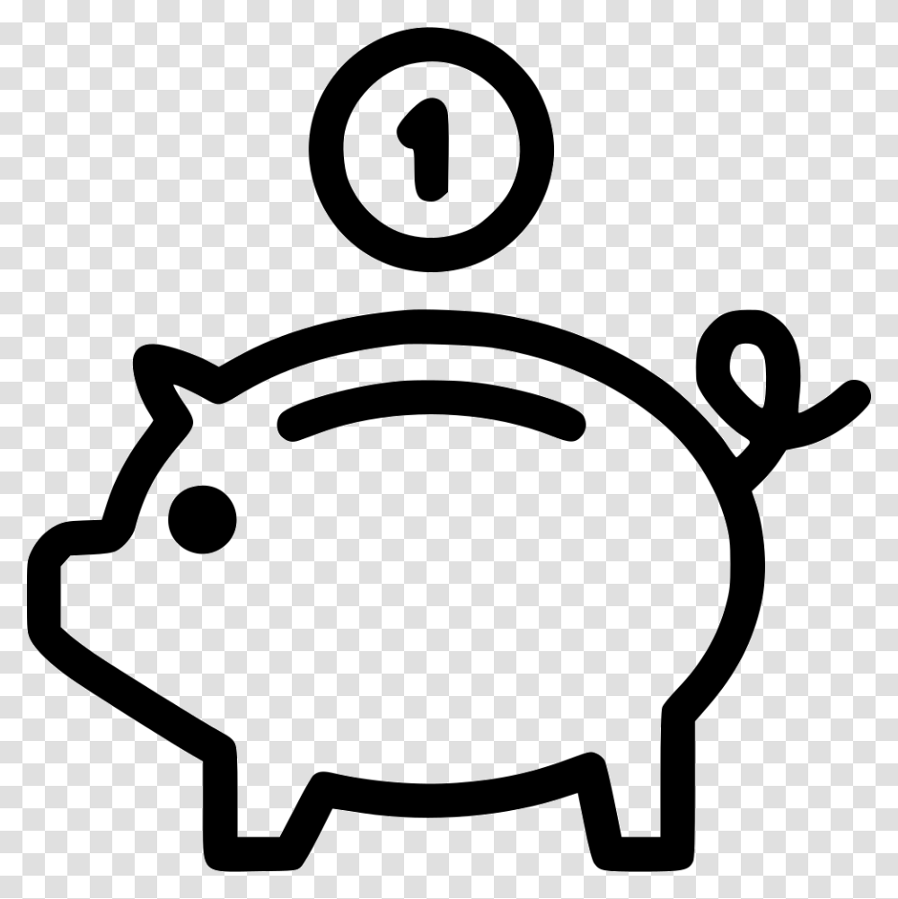 Piggy Bank, Stencil Transparent Png