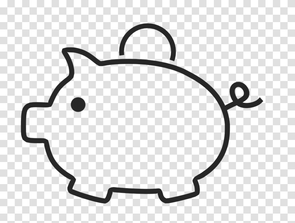 Piggy Bank, Stencil Transparent Png