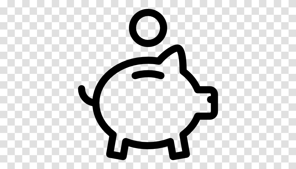 Piggy Bank With Coin, Stencil, Logo, Trademark Transparent Png