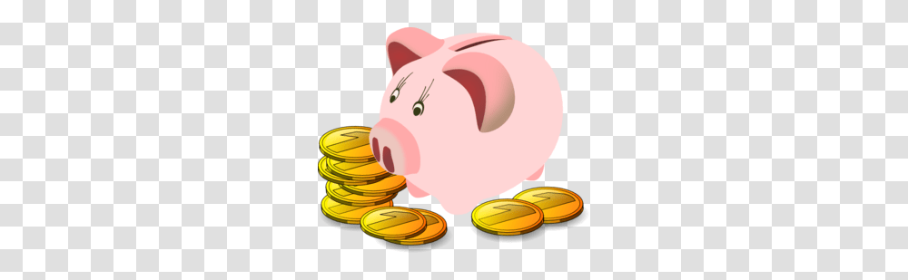 Piggy Bank With Coins Clip Art Transparent Png