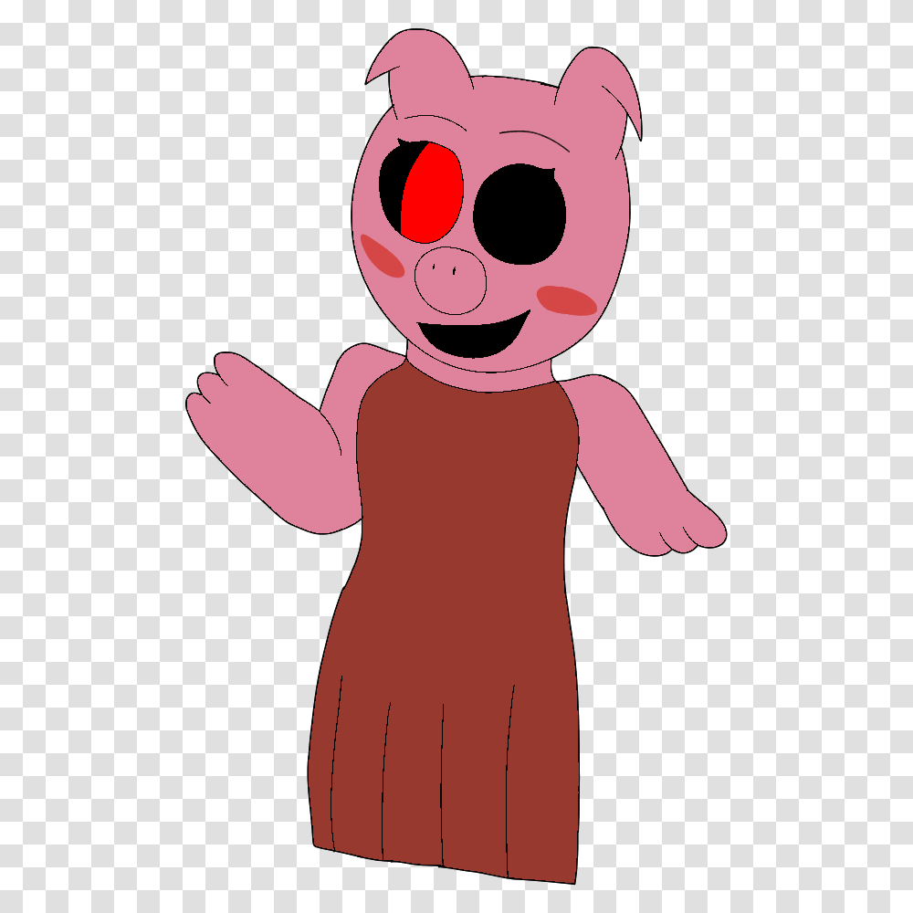 Piggy By Tattyartmemes On Newgrounds Piggy Roblox Characters, Person, Human, Hand, Toy Transparent Png