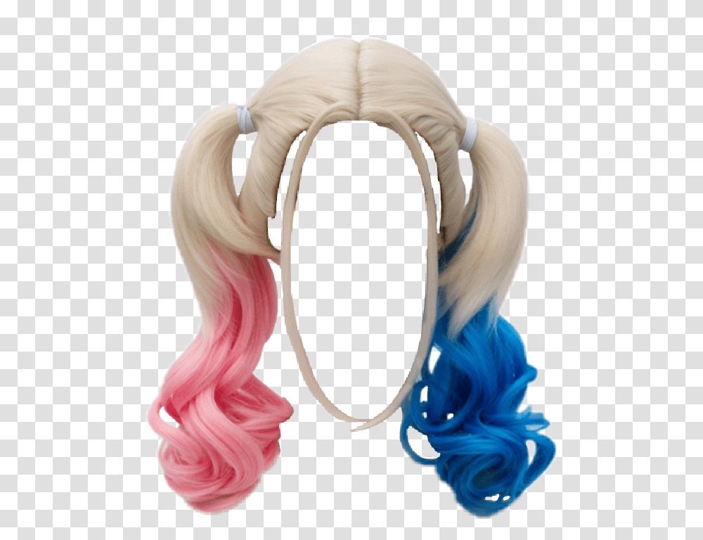 Piggytails Wig Harleyquinn Blonde Redandblue Kids Harley Quinn Wig, Hair, Person, Human Transparent Png
