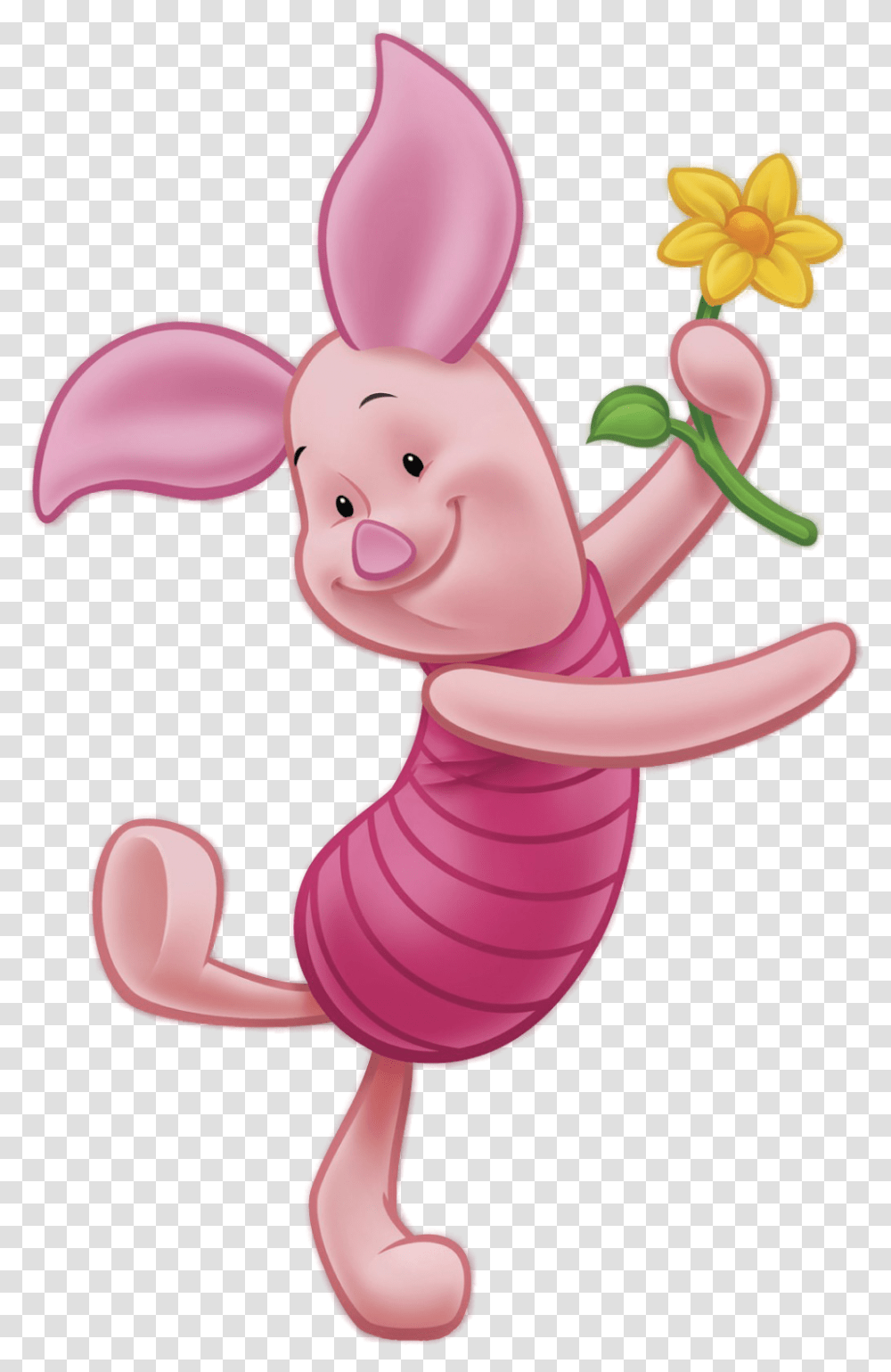 Piglet With Flower Piglet From Winnie The Pooh, Toy, Animal, Invertebrate, Mammal Transparent Png