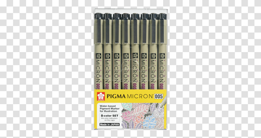 Pigma Micron 05 Pens 8 Colour Set Sakura, Book, Flyer, Poster Transparent Png