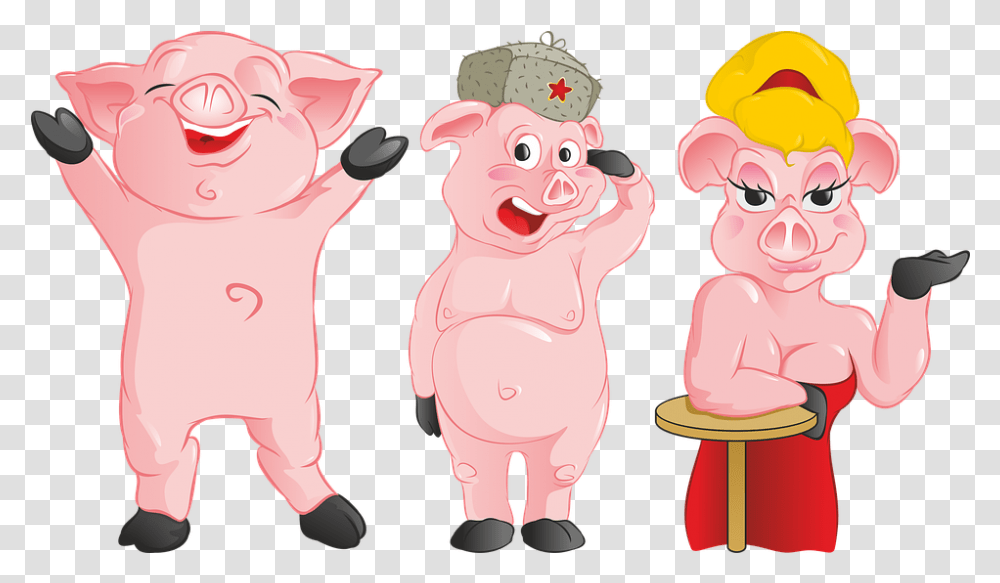 Pigs Pink Pig Free Image On Pixabay Cartoon, Mammal, Animal, Performer, Butcher Shop Transparent Png