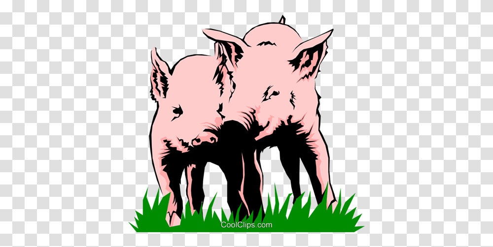 Pigs Playing Royalty Free Vector Clip Art Illustration, Hog, Mammal, Animal, Boar Transparent Png