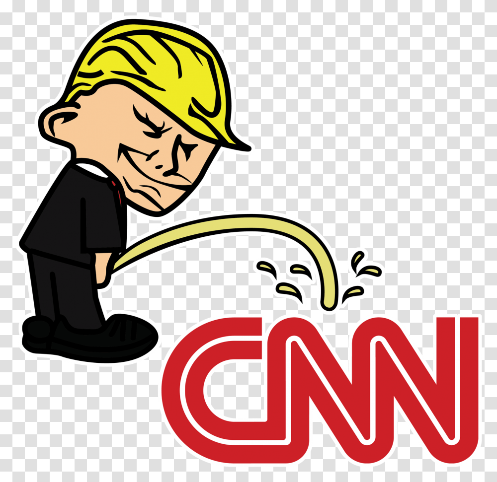 Piing Trump Badboy Cnn Clear Sticker Cnn Fake News Logo, Brass Section, Musical Instrument, Horn, Fireman Transparent Png