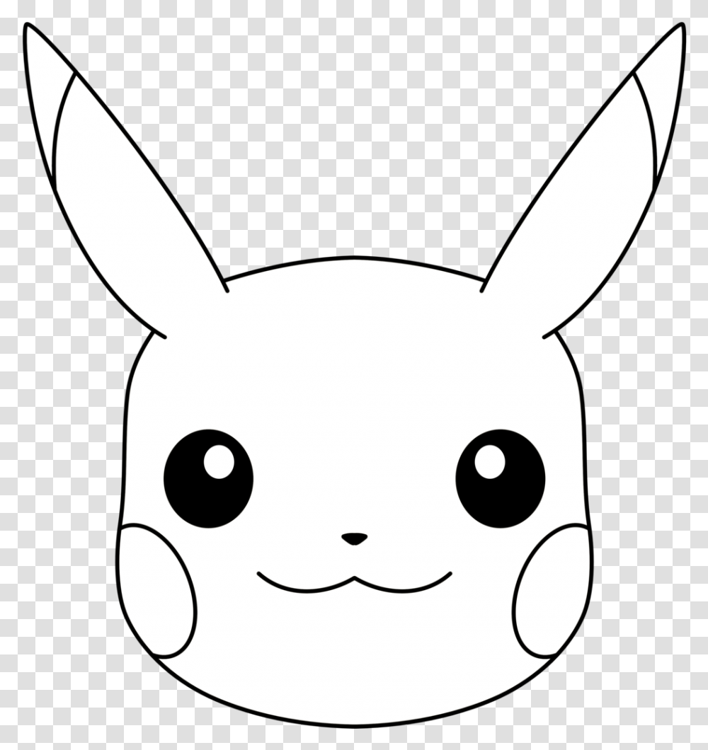 Pikachu Face Coloring Page, Stencil, Animal, Drawing Transparent Png