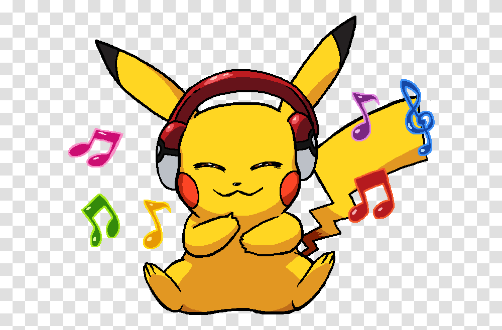 Pikachu Listening To Music, Electronics, Headphones, Headset, Person Transparent Png