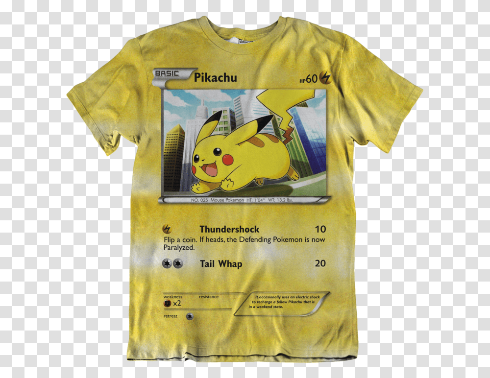 Pikachu Pokemon Card Unisex Tee Cards, Clothing, Apparel, T-Shirt, Text Transparent Png