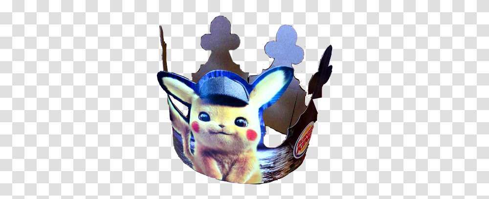 Pikachu Pokemon Detectivepikachu Anime Crown Hat Burger Burger King Crown Pikachu, Screen, Electronics, Mammal, Animal Transparent Png