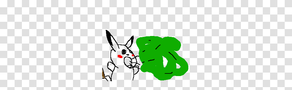 Pikachu Take A Deep Breath Of The Green Cloud Drawing, Hand Transparent Png