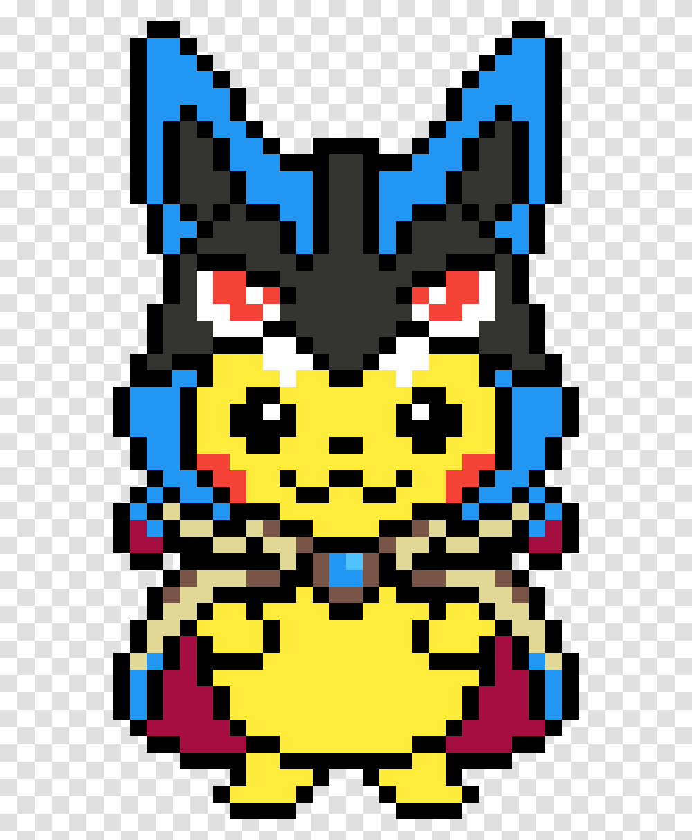 Pikachu Wearing Mega Lucario Hoodie Lucario Minecraft Pixel Art, Rug, Pac Man Transparent Png