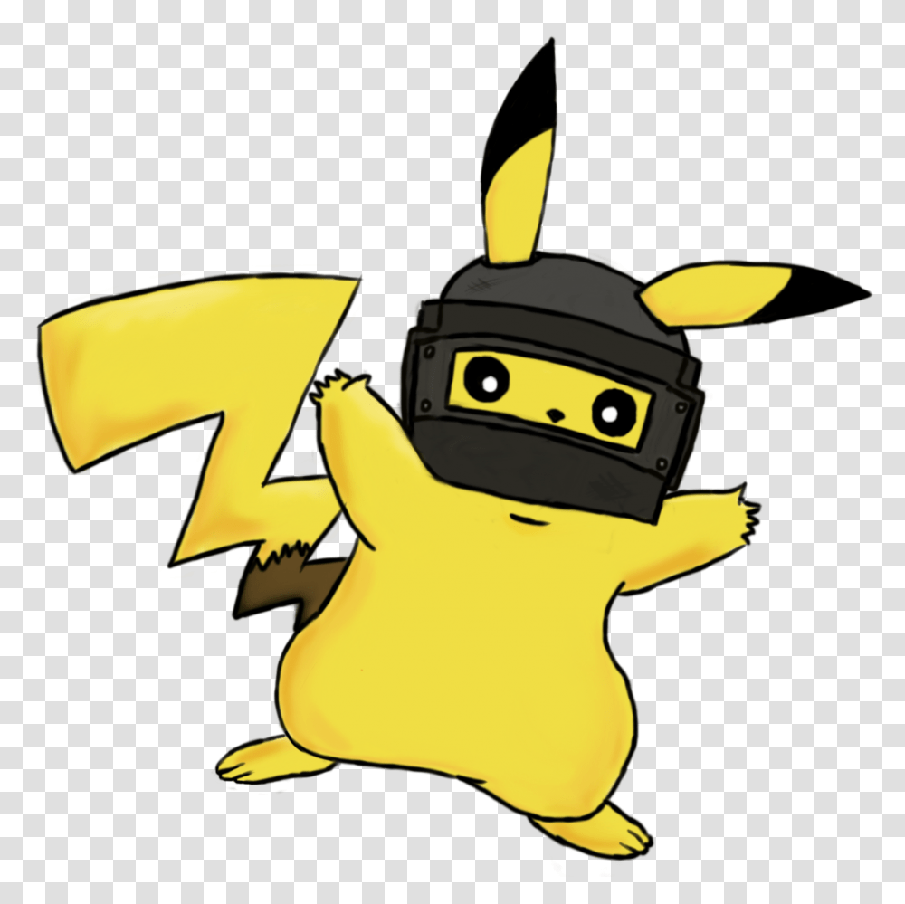 Pikachu With A Level Pubg Helmet Dexs Emoji, Pac Man Transparent Png