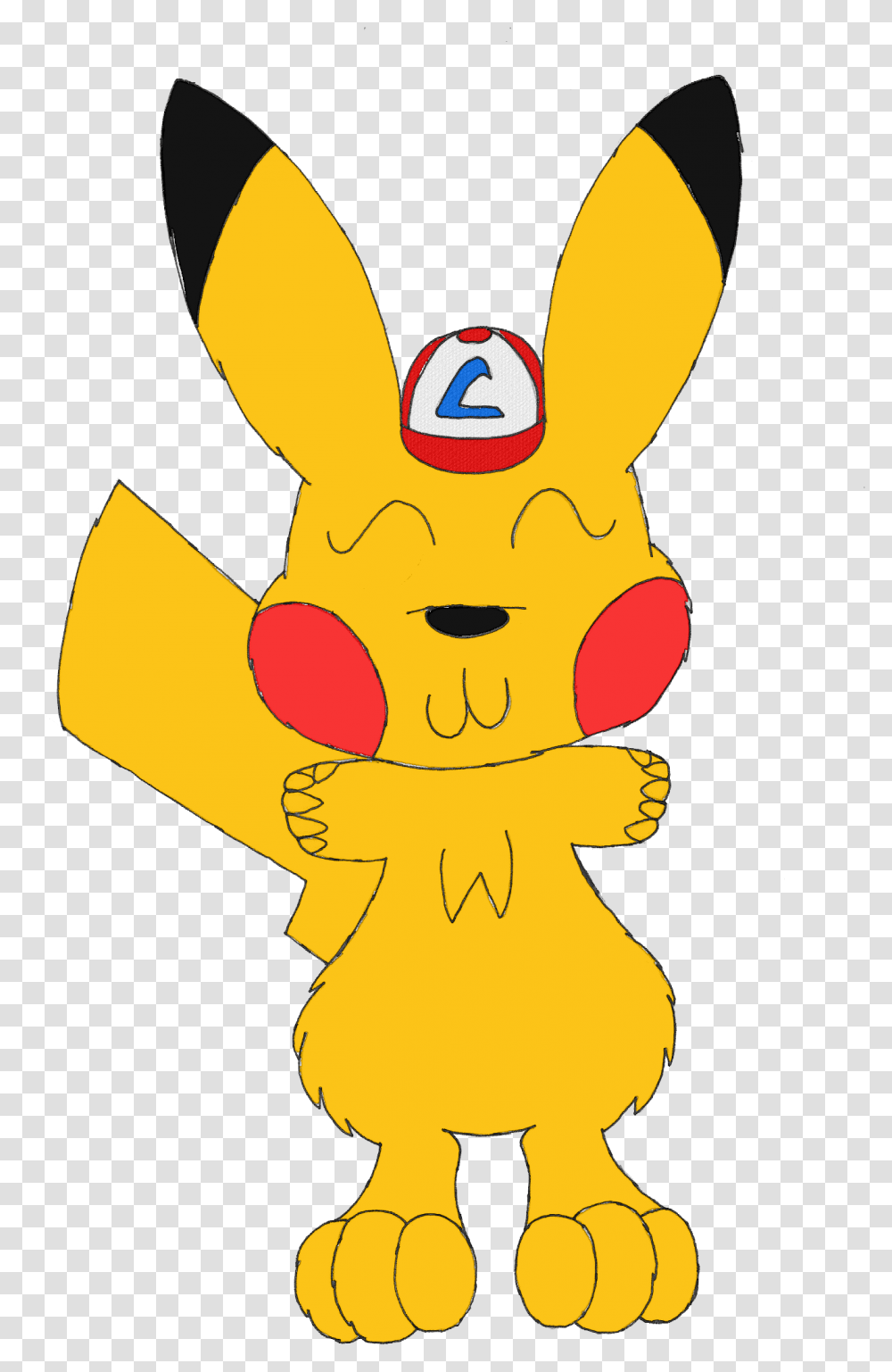 Pikachu With Ash S Hat Cartoon, Paper, Mammal, Animal, Pig Transparent Png