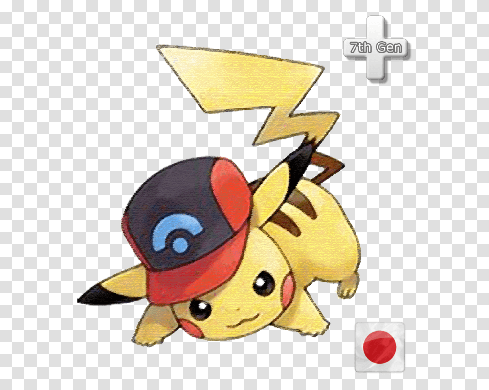 Pikachu With Ash S Pokemon Pikachu Wearing Ash's Hat, Logo, Trademark Transparent Png