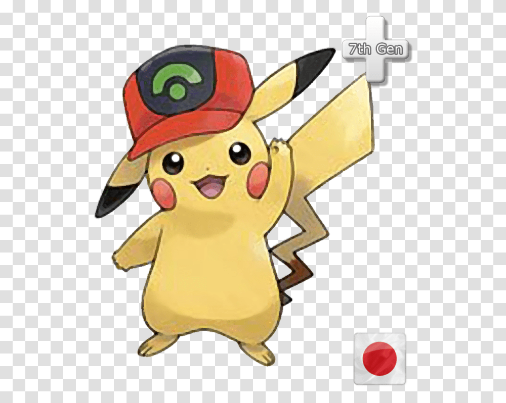 Pikachu With Ashs Hat Pikachu With Cap, Mammal, Animal, Wildlife, Toy Transparent Png