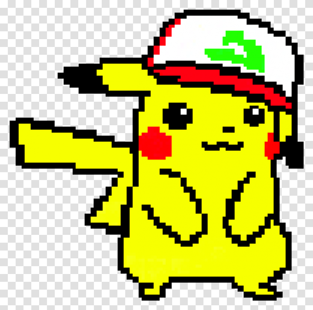 Pikachu With Hat Pixel Art, Fireman, Label, QR Code Transparent Png