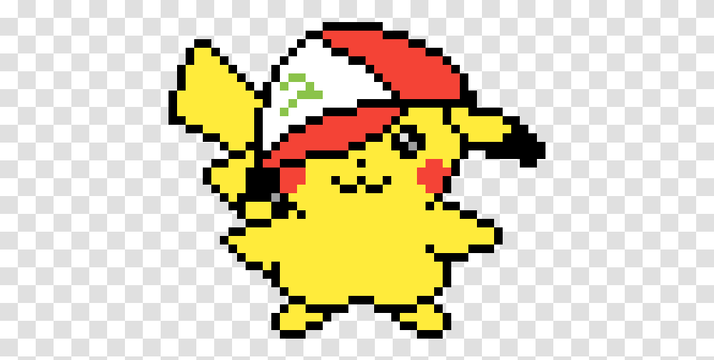Pikachu With Hat Pixel Art, Pac Man, Rug Transparent Png