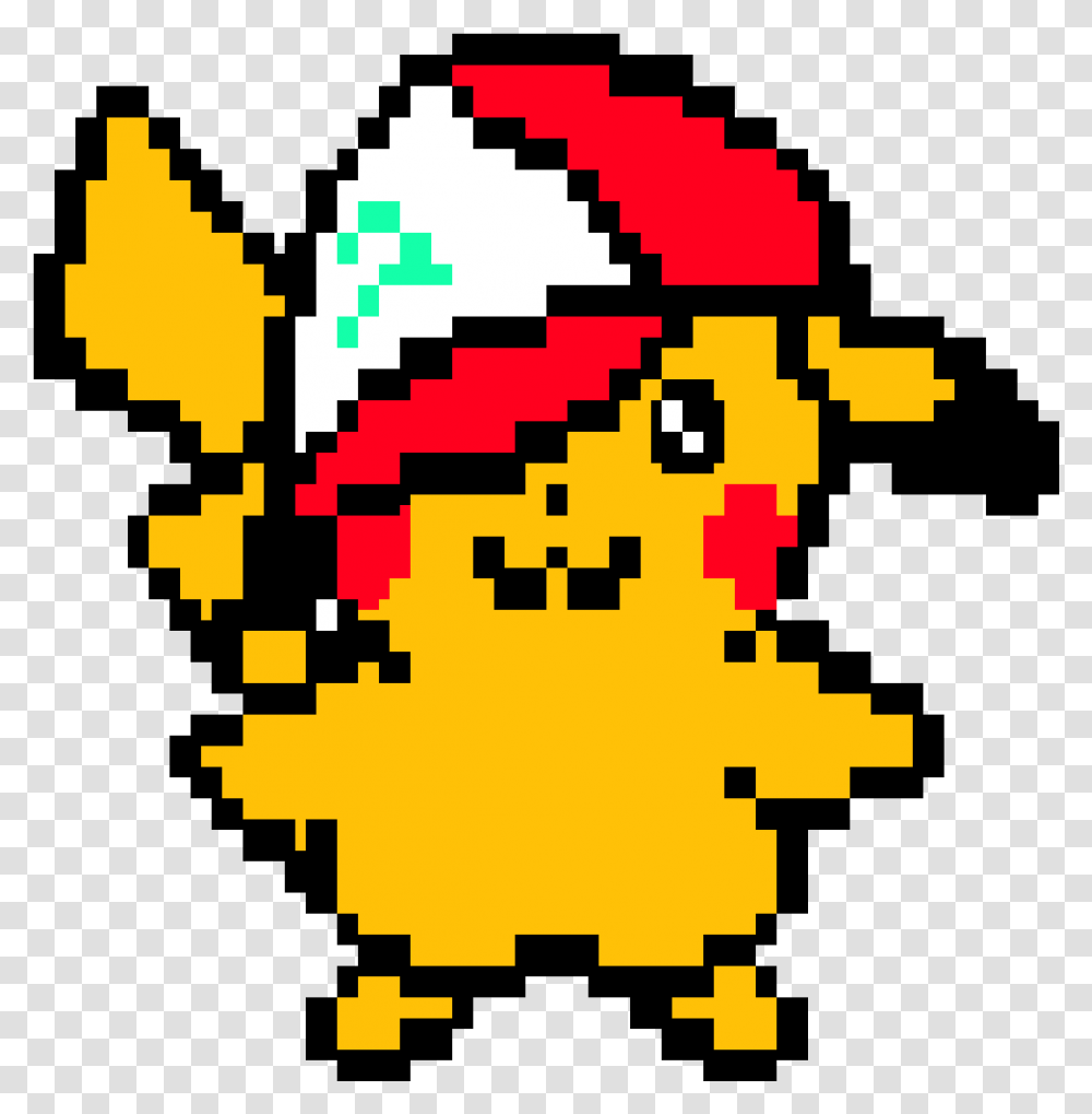 Pikachu With Hat Pixel Art, Pac Man Transparent Png