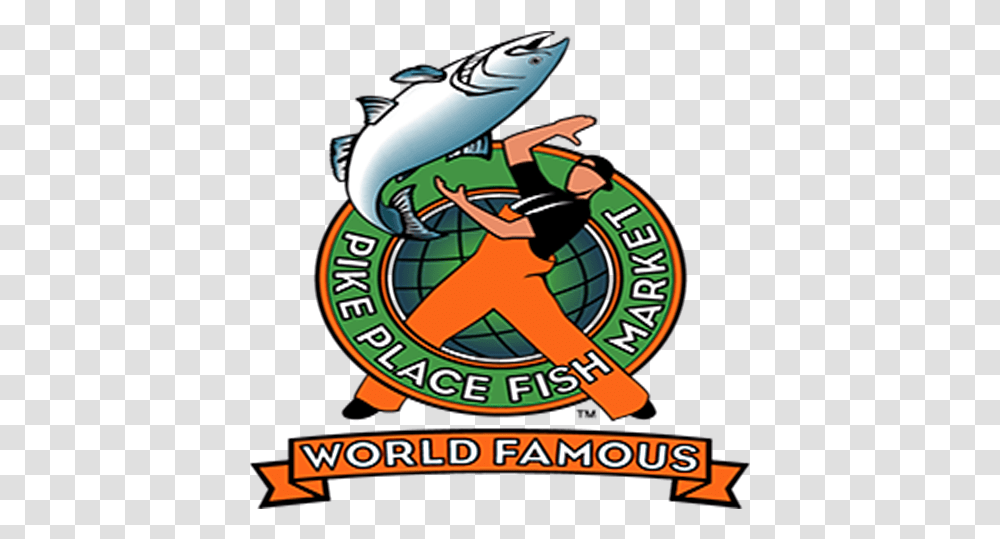 Pike Place Fish Market Clip Art, Logo, Trademark, Animal Transparent Png