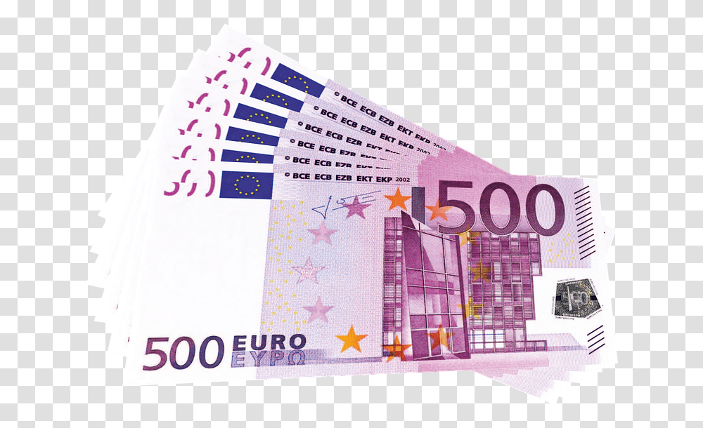 Pile Of Coins Euro 500 Print, Paper, Word, Number Transparent Png
