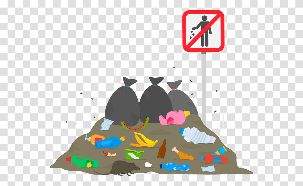 Pile Of Trash Clipart, Sign, Road Sign Transparent Png