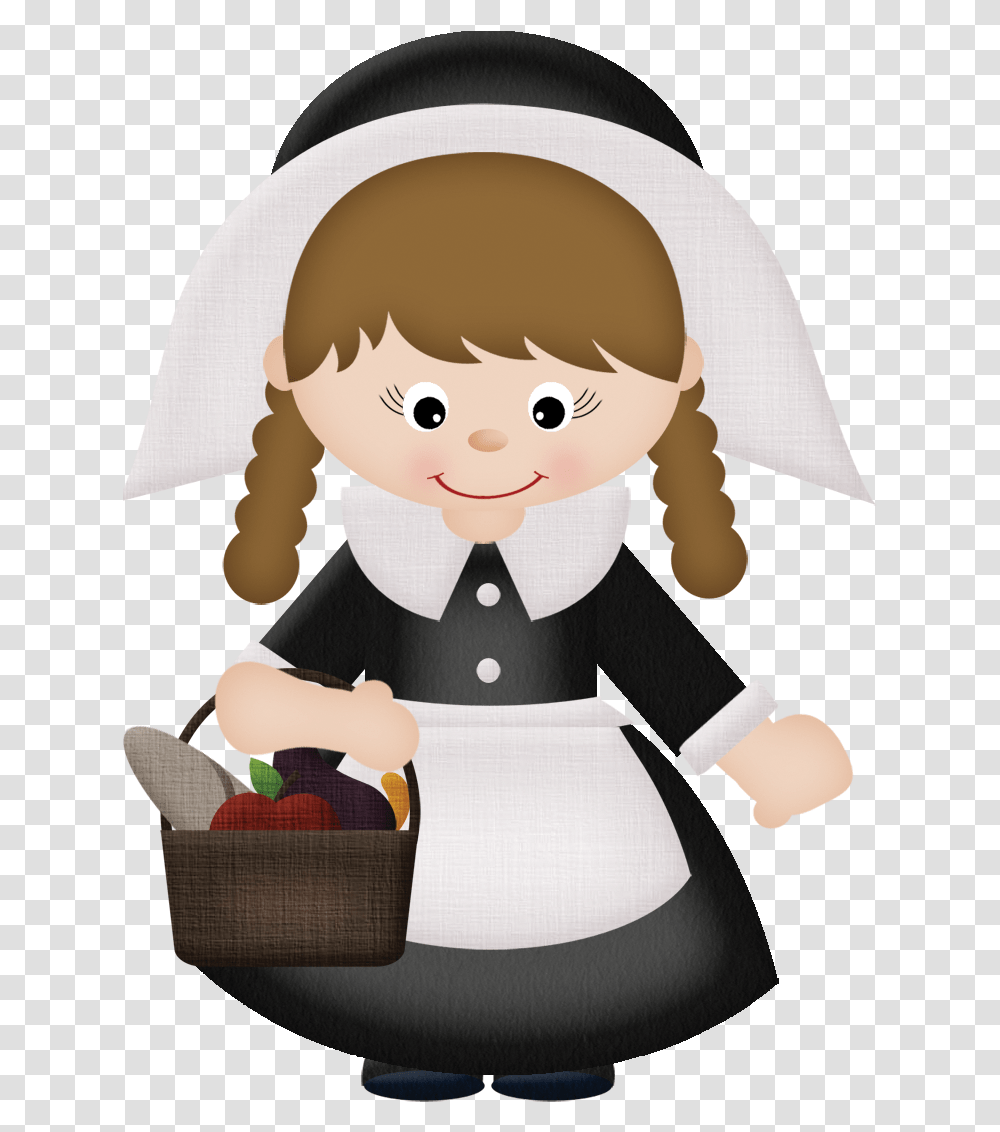 Pilgrim Girl Clipart, Person, Human, Chef, Baby Transparent Png
