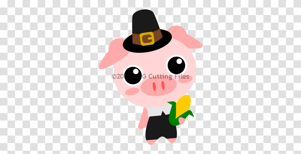 Pilgrim Pig Pig With Pilgrim Hat, Animal, Mammal Transparent Png