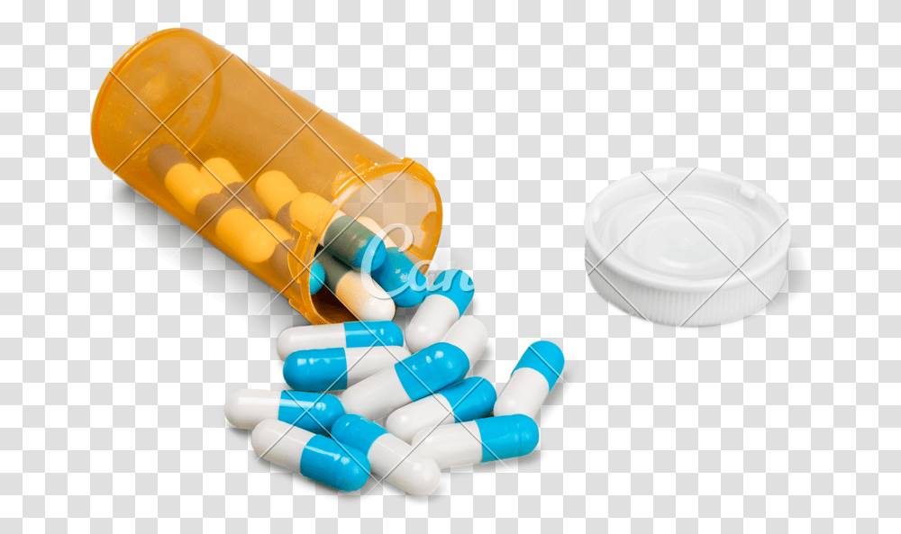 Pill Bottle With Capsules, Medication Transparent Png