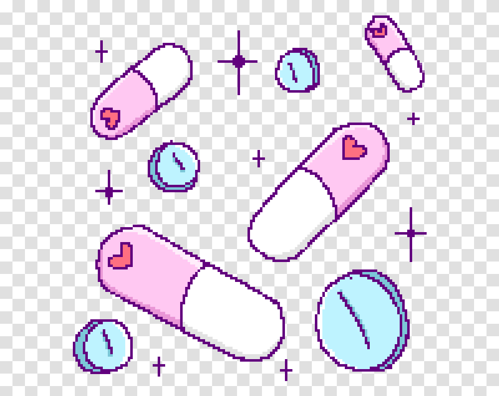 Pill Clipart Tumblr Cute Pixel, Capsule, Medication Transparent Png