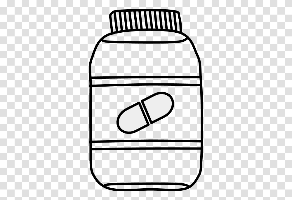 Pill Vitamin Medicine Bottle Black And White, Medication, Capsule Transparent Png