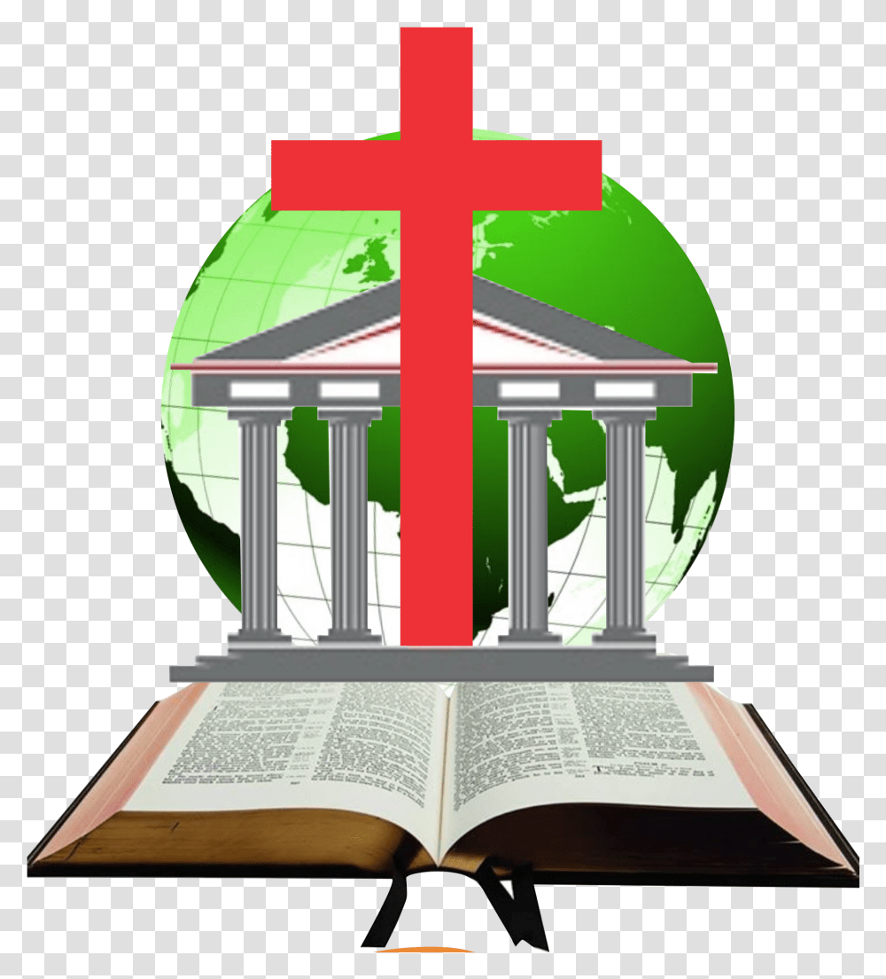 Pillar Church Open Flat Bible, Cross, Architecture, Building Transparent Png